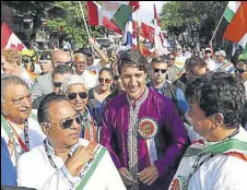  ?? COURTESY: CANADA PMO ?? Canadian Prime Minister Justin Trudeau at the India Day Parade in Montreal on Sunday.