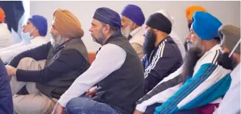  ?? MICHAEL CONROY/AP ?? Members of the Sikh Coalition gather Saturday in Indianapol­is to formulate the group’s response to the shooting at a FedEx facility that claimed the lives of four members of the Sikh community.