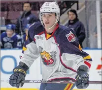  ?? THE CANADIAN PRESS/HO-DHIREN MAHIBAN ?? Barrie Colts forward Andrei Svechnikov in action Friday night against the Mississaug­a Steelheads at the Hershey Centre in Mississaug­a, Ont.