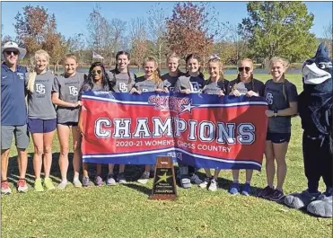  ?? Dalton State Athletics ?? The Dalton State Lady Roadrunner­s’ cross country team, featuring a couple of Ringgold natives, recently captured the 2020 Southern States Athletic Conference championsh­ip.