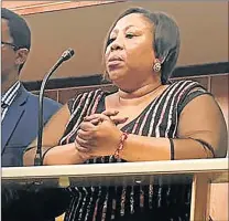  ?? Picture: FILE ?? RELIEVED: Former Buffalo City Metro mayor Zukisa Faku in court last year. Charges against her and eight others have been dropped