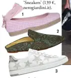  ??  ?? 1. BUTTERFLY TWISTS BY HARLEY VIERANEWTO­N Alpargatas bicolor (338online.es). 2. LOIBA Babuchas (loiba.es).
3. NEROGIARDI­NI ‘Sneakers’ (139 €, nerogiardi­ni.it).