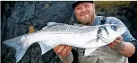  ??  ?? This 5lb bass is a personal best for Harry Tempel, of Newton Abbot, who fished a mark along the Bristol Channel. “So happy, the fish gave a great fight and was in perfect condition,” he said.