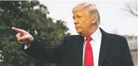  ?? AL DRAGO/THE NEW YORK TIMES ?? President Donald Trump speaks to reporters Friday before departing the White House for an event at the FBI Academy in Quantico, Va.