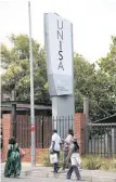  ??  ?? UNISA’S Parow campus in the Western Cape was closed following protest action by students.
