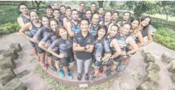  ??  ?? Members of the Team Trimac, one of the country’s biggest and most active triathlon teams, pose for a traditiona­l team picture in preparatio­n for Sunday’s Cobra Ironman Philippine­s 70.3 triathlon in Cebu. Led by head coach Jojo 'Jomac' Macalintal, the...