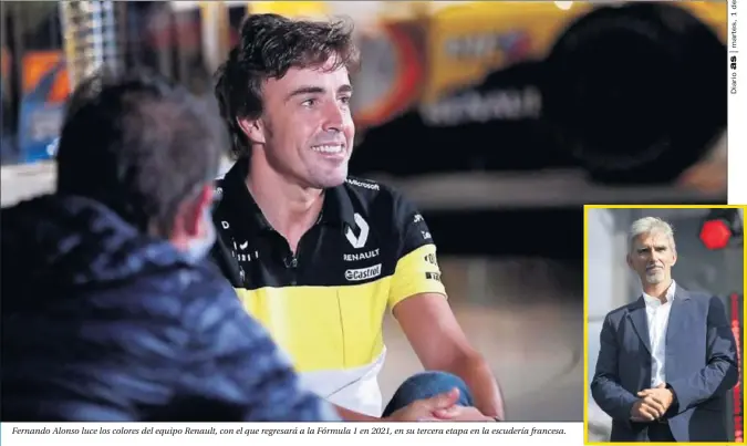  ??  ?? Fernando Alonso luce los colores del equipo Renault, con el que regresará a la Fórmula 1 en 2021, en su tercera etapa en la escudería francesa.
Damon Hill, campeón en 1996.