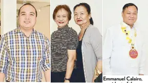  ??  ?? Emmanuel Calairo, president of the Cavite Historical Society Tess Castro Umali and Ellen Tan Former Cavite City Councilor Mark Mupas