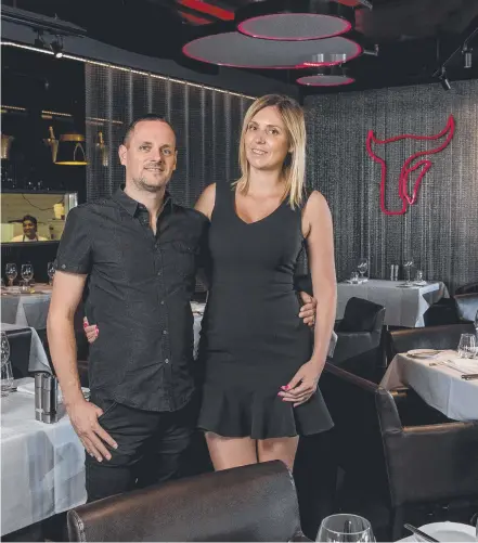  ?? Picture: JERAD WILLIAMS ?? Moo Moo The Wine Bar + Grill owners of 13 years Steven and Autumn Adams at their Broadbeach hotspot.