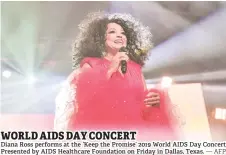  ?? Photo — AFP ?? WORLD AIDS DAY CONCERT