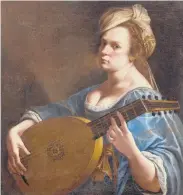  ?? ?? The key image of the “By Her Hand” exhibit at the Wadsworth: Artemisia Gentilesch­i, “Self-Portrait as a Lute Player,” c. 1615–18. Oil on canvas.