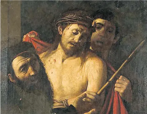  ??  ?? The ‘Ecce homo’ depicting Christ before the Crucifixio­n was listed in the auction catalogue as by a follower of José de Ribera, a 17th century artist, and had a reserve price of £1,300