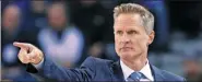  ??  ?? Golden State coach Steve Kerr is not expected to be on the bench for the NBA Finals as he recovers from surgery.