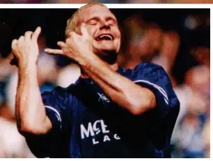  ??  ?? Hitting the wrong note: Gascoigne’s celebratio­ns led to death threats