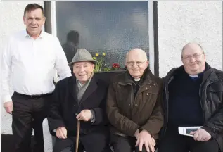  ??  ?? Deacon Gerry Malone, Fr Teddy Downs, Bishop Eamonn Walsh and Fr Richard Behan PP.