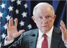  ?? ROBERT F. BUKATY THE ASSOCIATED PRESS ?? President Donald Trump is suggesting Attorney General Jeff Sessions should have intervened in investigat­ions of two GOP congressme­n.