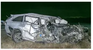  ?? NZ POLICE/SUPPLIED ?? The crash scene where Stephen Hayden and Nigel Freeman were killed on July 3, 2017 between Tekapo and Twizel.