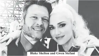  ??  ?? Blake Shelton and Gwen Stefani