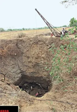  ??  ?? The well on Naran Naik’s farm in Mogdumpur village, Warangal, is now down to 60 ft