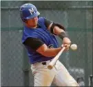  ?? DIGITAL FIRST MEDIA FILE ?? Middletown’s Jim Quinn, seen in a file shot in a game against Aston Valley, had three RBIs Friday night as the Lions snapped a four-game losing streak with a 9-4 win over the Upper Darby Blue Sox.