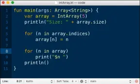  ??  ?? Figure 3 displays the Kotlin code of intArray.kt that shows how you can use the built-in IntArray data type to create an array of integers.