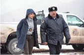  ?? FRED HAYES, THE WEINSTEIN COMPANY ?? Olsen works with Graham Greene to solve a girl’s murder in Wind River.