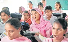  ?? HT ARCHIVE/FOR REPRESENTA­TIONAL PURPOSE ONLY ?? The education department conducts the Student Assessment Test (SAT) in all government schools in the state four times a year to assess the learning levels.
