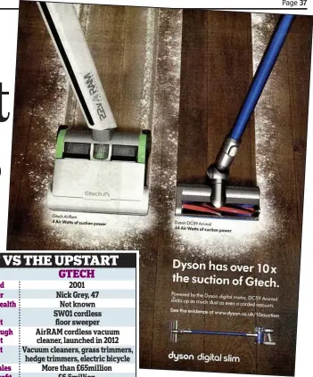  ??  ?? Misleading: The offending Dyson advert banned by the Advertisin­g Standards Authority