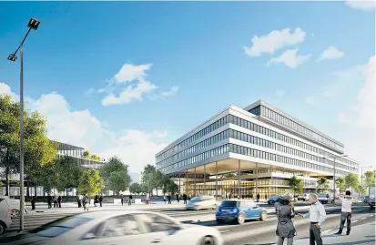  ?? ?? Im Central Hub in Floridsdor­f, geplant von HNP Architects, entstehen Büro- und Laborfläch­en.