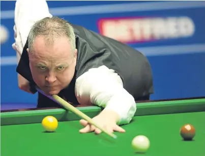  ?? Picture: PA. ?? John Higgins: saw Barry Hawkins fight back after opening up a 4-0 lead.