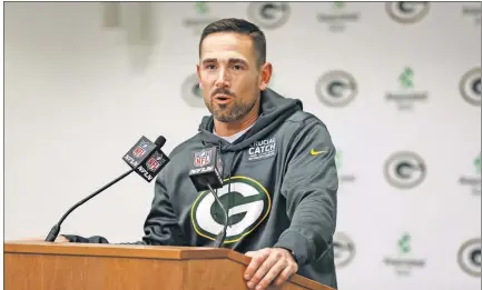  ??  ?? Packers head coach Matt LaFleur has helped lead his team to a 6-1 start. Green Bay is in first place in the NFC North.