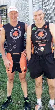  ??  ?? Long standing WDTC members Harvey Scott and Graeme Ferguson are keen to race the 2018 - 2019 triathlon season