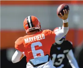  ?? JASON MILLER / GETTY ?? For Baker Mayfield, this past offseason provided the chance for a restart.