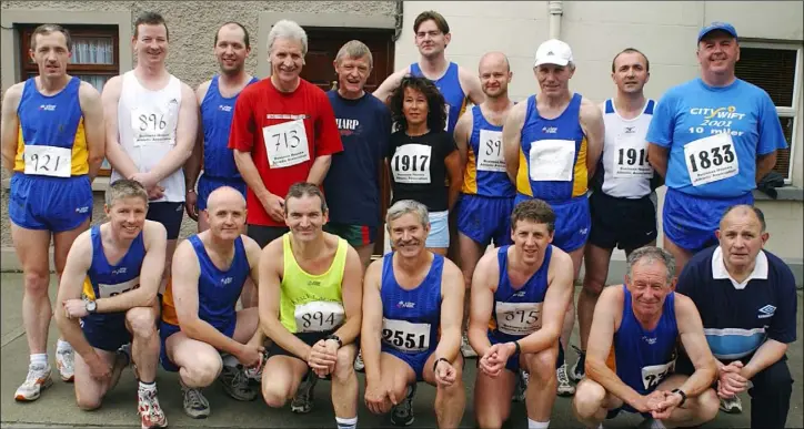  ??  ?? Members of the Harp AC team who competed in the 25th and very last Harp AC road race in 2003.