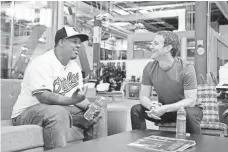  ?? FACEBOOK ?? Zuckerberg meets with Matt Prestbury, the administra­tor of a closed Facebook group called Black Fathers.