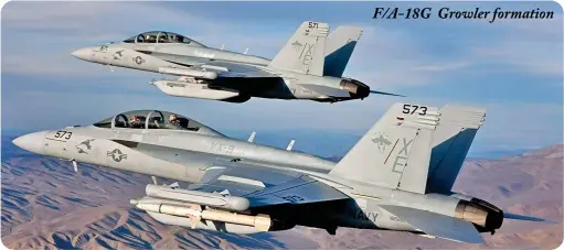  ??  ?? F/A-18G Growler formation