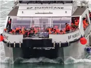  ?? ?? Rescued: Migrants at Dover yesterday