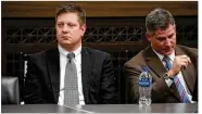  ?? ANTONIO PEREZ - POOL / GETTY IMAGES ?? Chicago police Officer Jason Van Dyke (left) reacts to his guilty verdict Friday during a trial for the shooting death of Laquan McDonald.