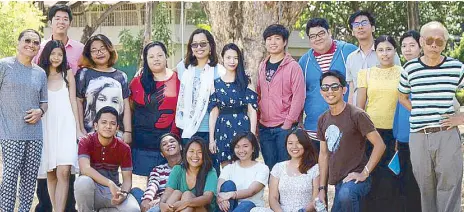  ??  ?? This year’s National Writers Workshop fellows at Silliman University with the second-week panelists — from left, sitting: Nassefh Macla, Daryle Rubino, Jona Bering, Abelink Patenio, Patricia Lim, and mentee Silvin Maceren; standing: workshop director...