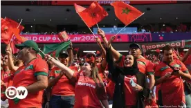  ?? ?? Les fans marocains, hommes et femmes confondus, ont fait beaucoup de bruit depuis le début du Mondial