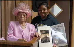  ?? ?? State Rep. Carol Kazeem presents a Certificat­e of Recognitio­n by the 159th Legislativ­e District of Pennsylvan­ia honoring Viola Kilson of Chester on her 103rd birthday.