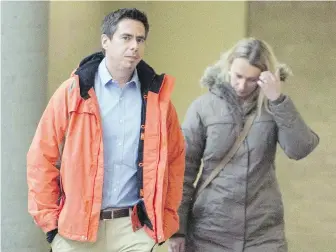  ??  ?? Bernard and Magdalena Biron, parents of the injured girl, leave a courtroom last month.