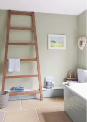  ??  ?? FLORENCE’S BEDROOM The colourful bunting in this room was made by Florence’s granny. Classic cotton poplin fabric, £30m, belle & boo, would work for the bunting. minion white bed frame, £85, Ikea, is a good alternativ­e BATHROOM An oversized trestle has...