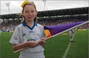  ??  ?? Vivian Moran from Glynn was one of the on-field flag-bearers at Sunday’s All-Ireland quarter-final.