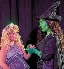  ?? Wicked. ?? Rebekah Head plays Glinda and Catherine Hay plays Elphaba in the New Plymouth Operatic Society’s production of