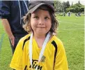  ?? SPECIAL TO TORSTAR ?? Eight-year-old Ryker Burbidge of Niagara Falls remains in a coma at the Hospital for Sick Children following a backyard explosion in April.
