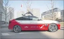  ?? QILAI SHEN — BLOOMBERG NEWS ?? Baidu’s autonomous car is making a move in Silicon Valley with a new Research and Developmen­t center.