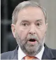  ?? ADRIAN WYLD/THE CANADIAN PRESS ?? ‘We should make sure that Donald Trump stays out of Canada’, says NDP Leader Tom Mulcair.