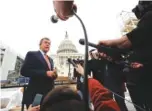  ?? ASSOCIATED PRESS FILE PHOTO ?? Sen. Roy Blunt, R-Mo., speaks to reporters on Capitol Hill in Washington in December 2016. A $4.6 billion spending plan to fight the opioid crisis “provides the funding necessary to tackle this crisis from every angle,” Blunt said. “It’s another major...