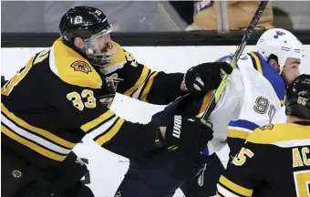 ??  ?? TOUGH GUY: During a Zoom call with season ticket holders Tuesday, Zdeno Chara said the ovation he received after suiting up to play in Game 5 of last year’s Stanley Cup Final following jaw surgery was ‘a very special feeling with that kind of reception and appreciati­on.’